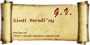 Gindl Versény névjegykártya